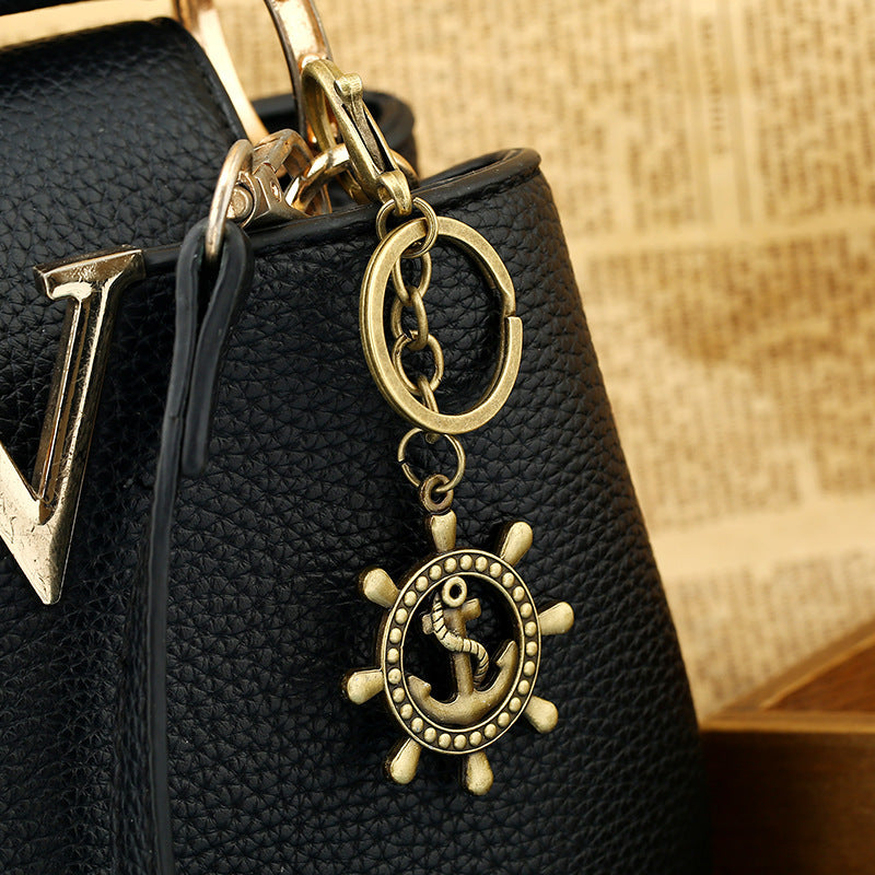 Wholesale Creative Anchor Rudder Camera Metal Keychain